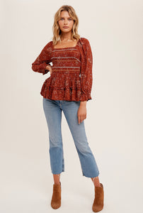 Sedona Peplum Top